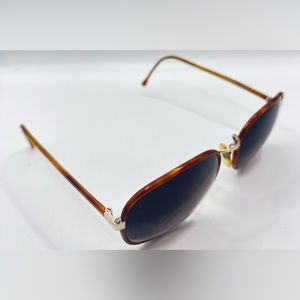 Vintage Carlo Alberto Blonde Tortoise Gold Oval Sunglasses Frames Only